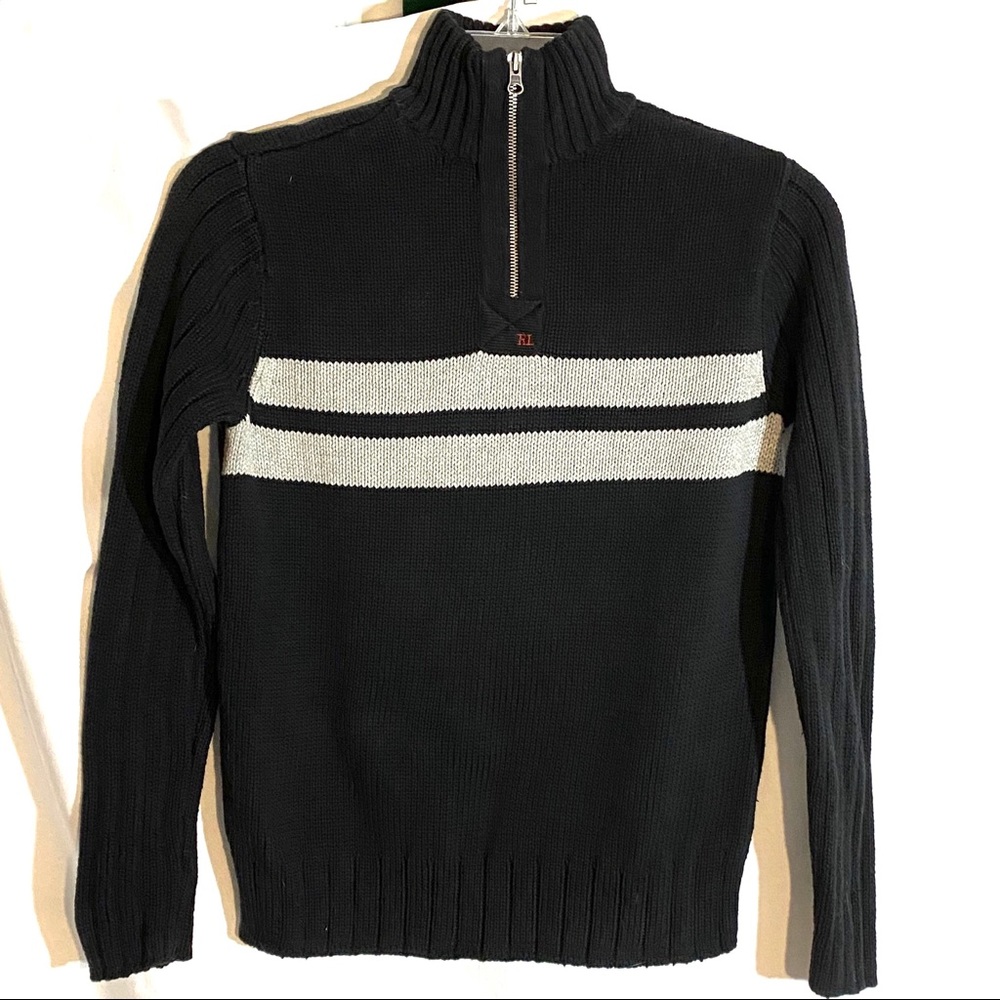 Polo Jean Co Stripe Turtleneck Cotton Sweater Small